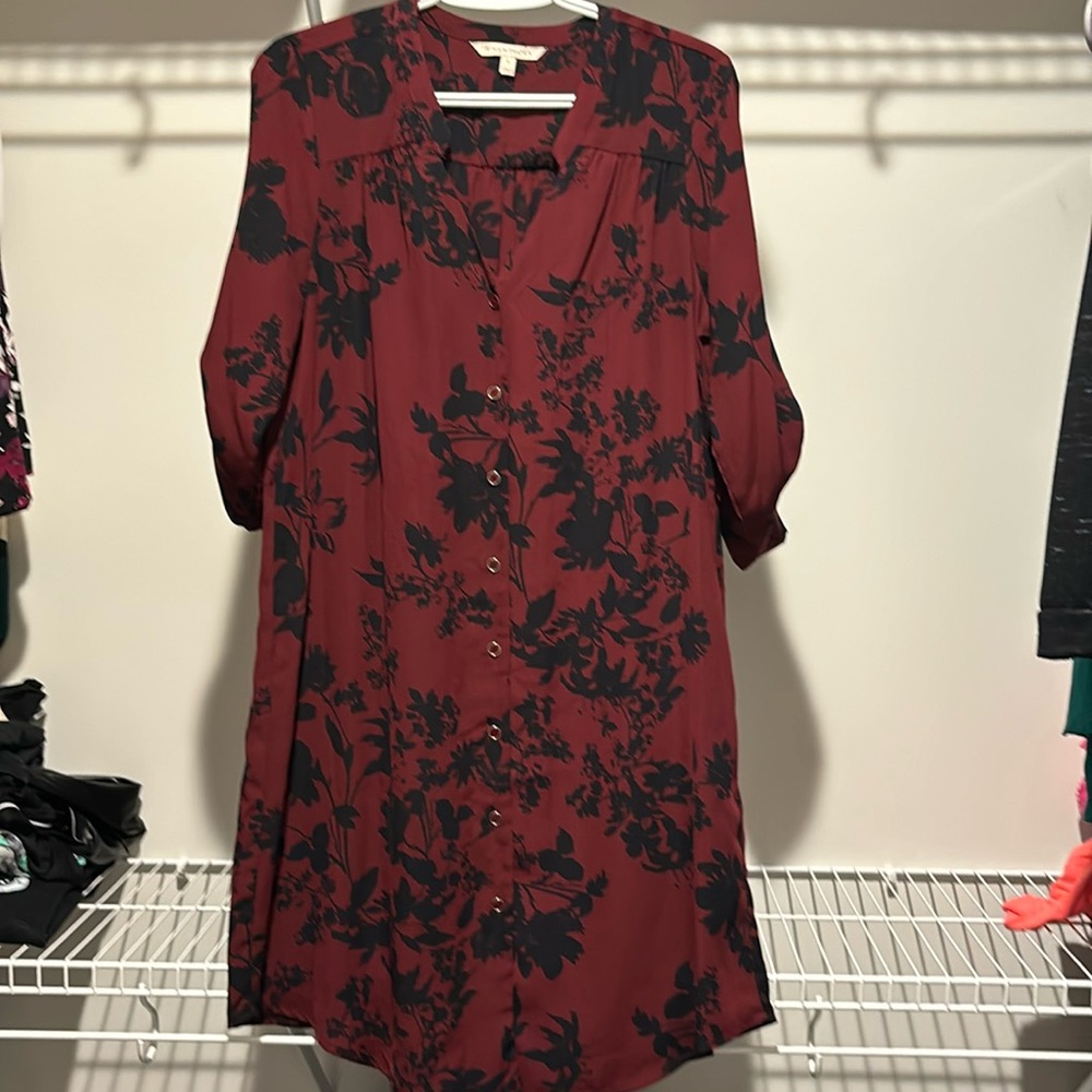 Red shirt dress